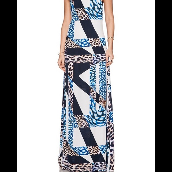 Trina Turk Black and White Halter Maxi Sundress - Picture 1 of 12